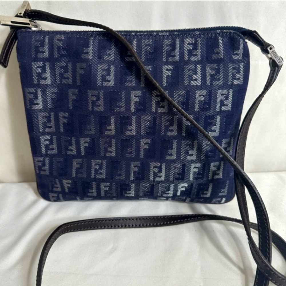 Fendi Crossbody Bag Zucchino Denim Blue EUC